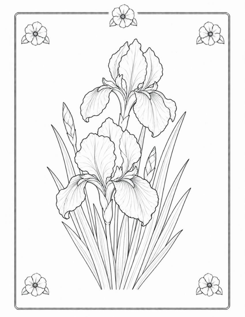 Iris Coloring Page cover