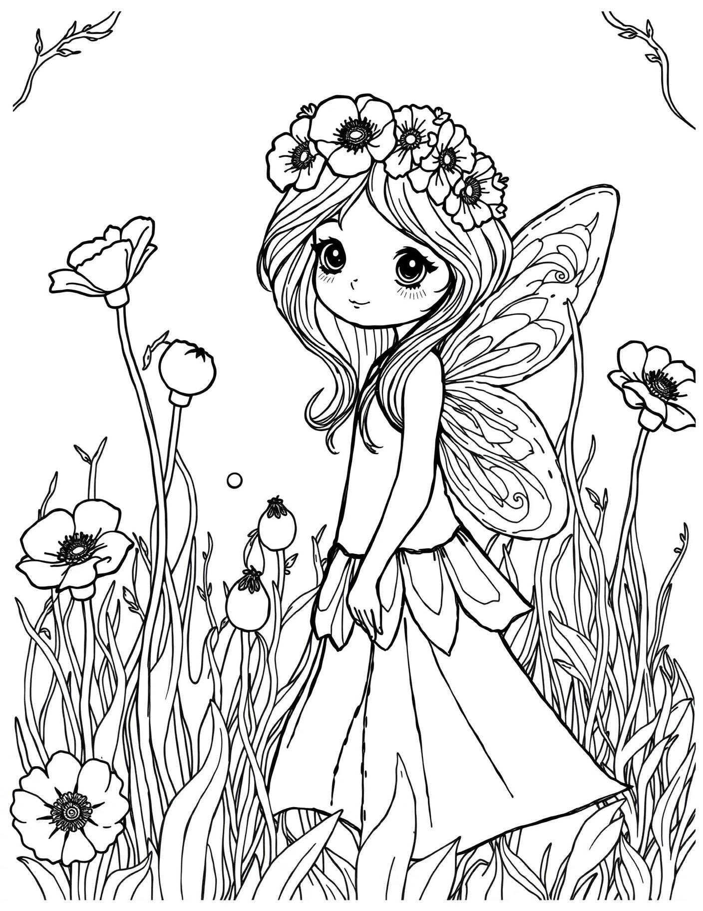 Poppy Fairy Coloring Page cover