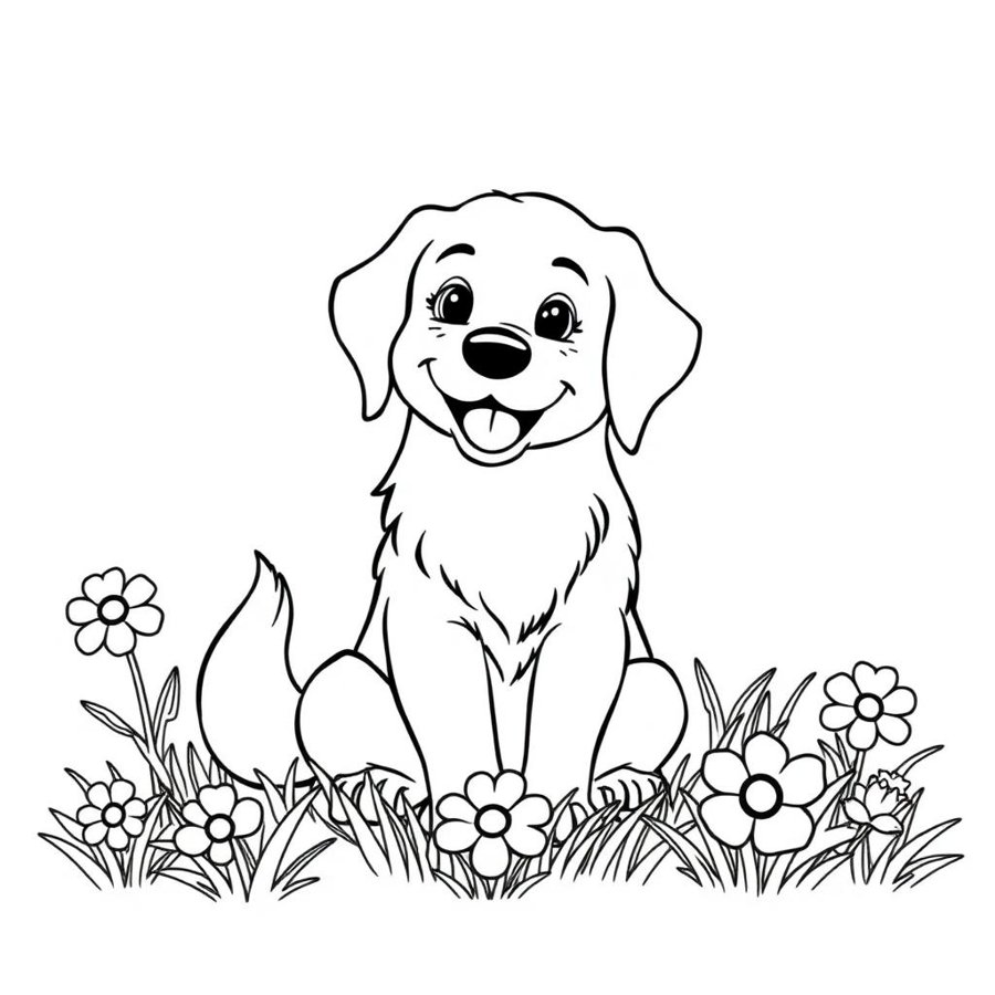 Golden Retriever Coloring Page cover
