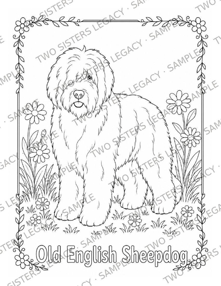 Old English Sheepdog Coloring Page cover