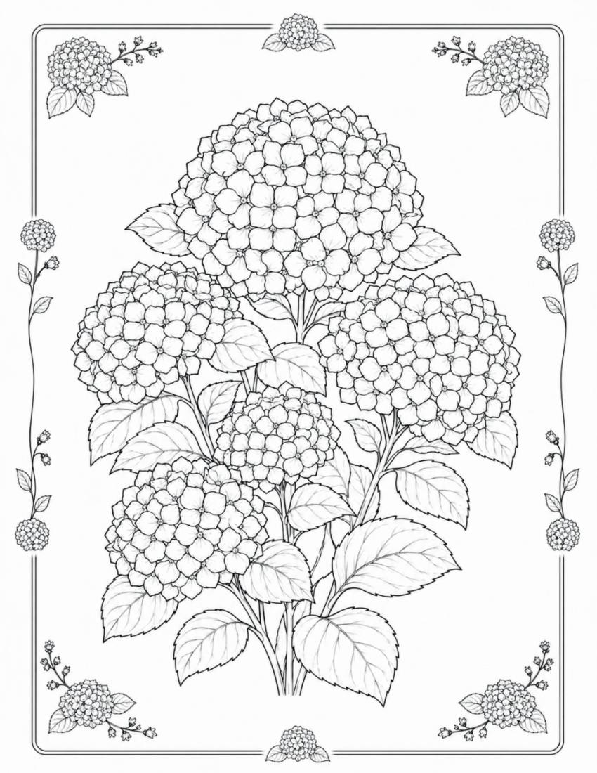 Hydrangea Coloring Page cover