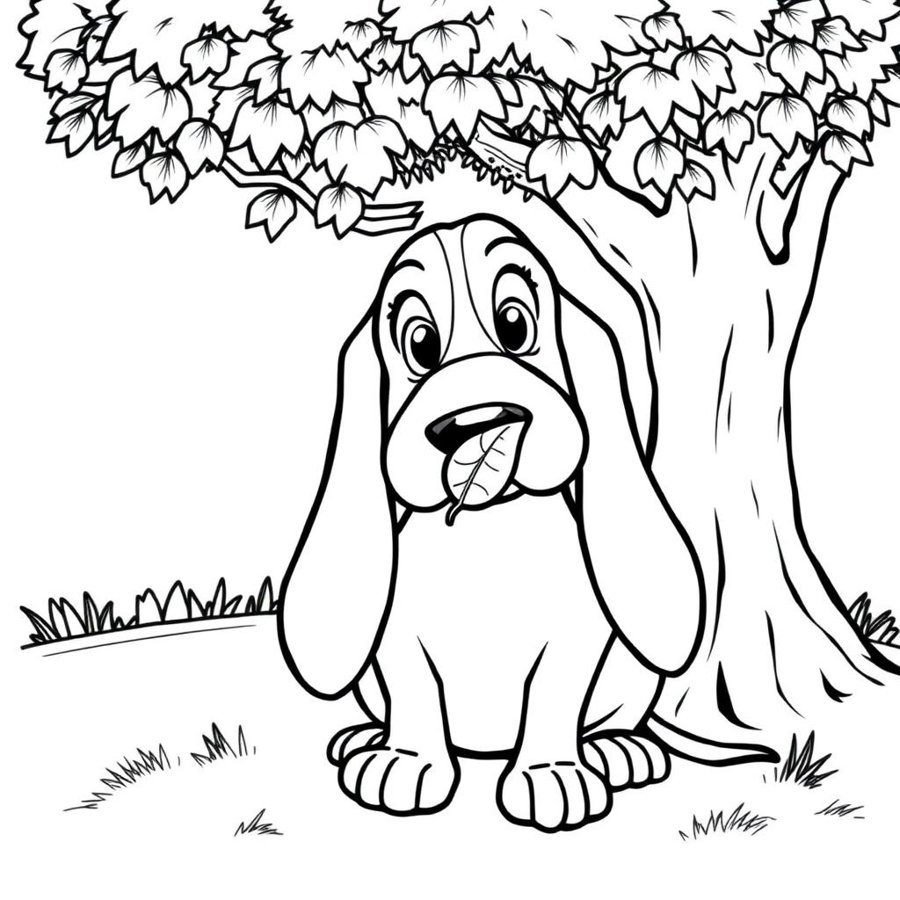 Basset Hound Coloring Page cover