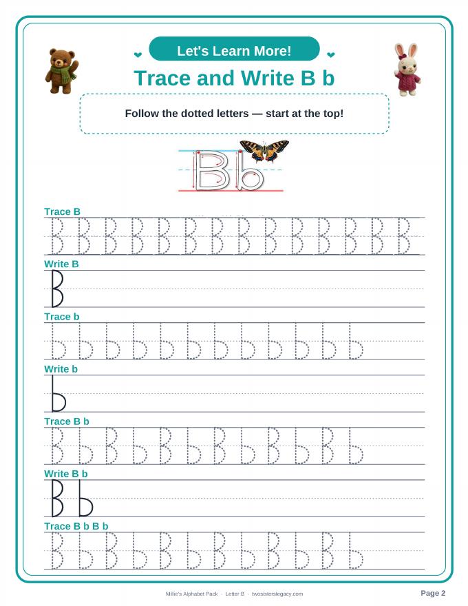 Letter B pack sample page 2