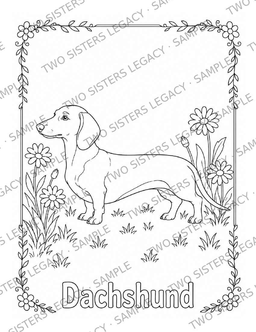 Dachshund Coloring Page cover