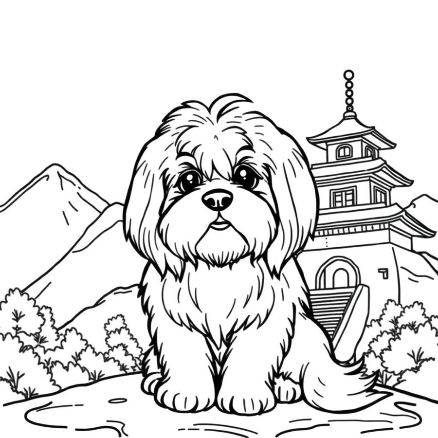 Lhasa Apso Coloring Page cover