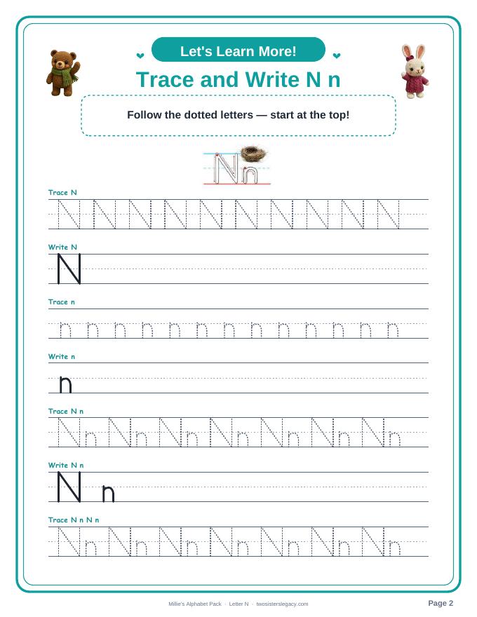 Letter N pack sample page 2
