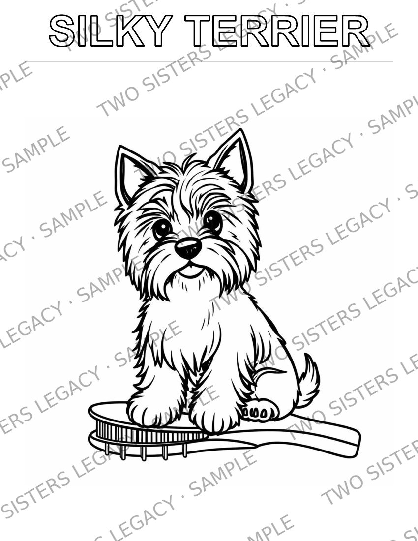 Silky Terrier Coloring Page cover