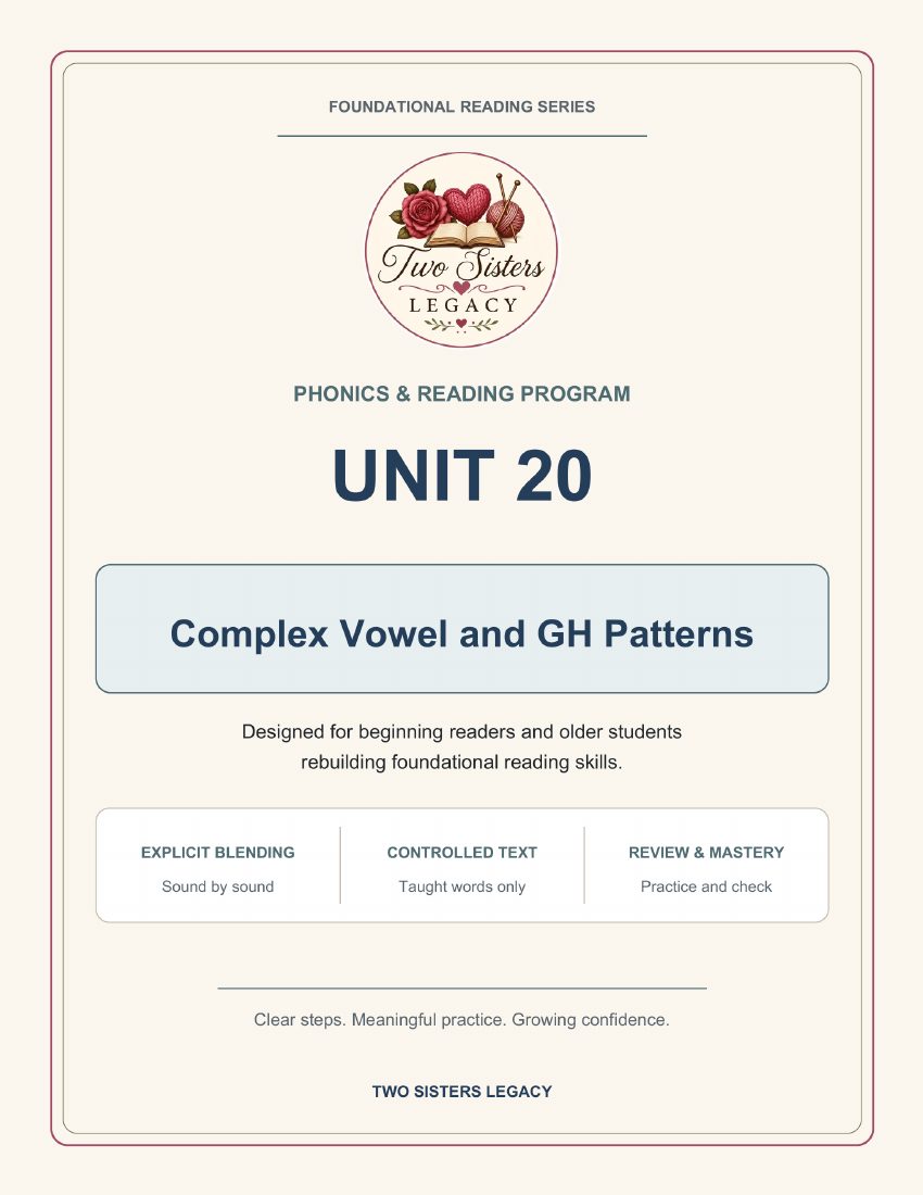 Reading Program Unit 20: Complex Vowel & GH Patterns cover