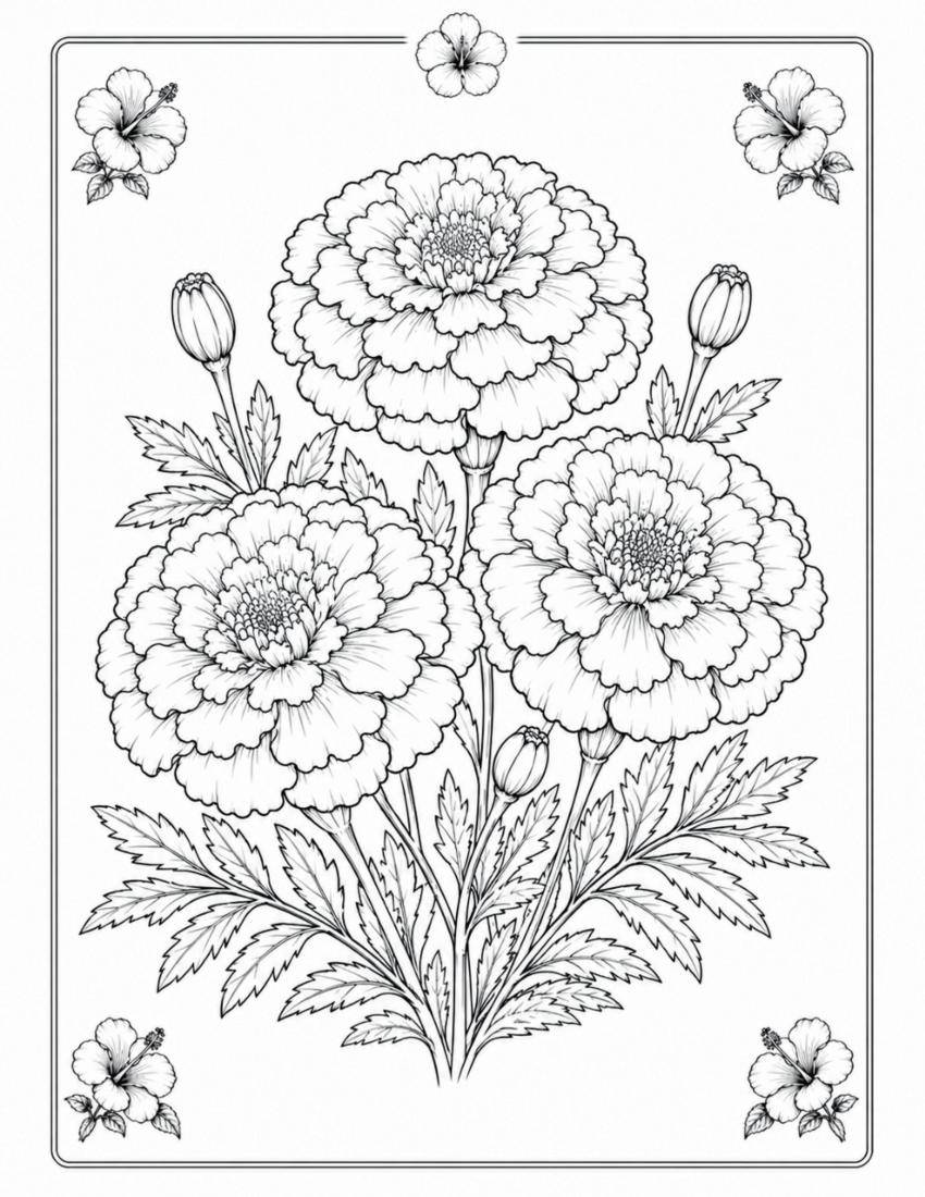 Marigold Coloring Page cover