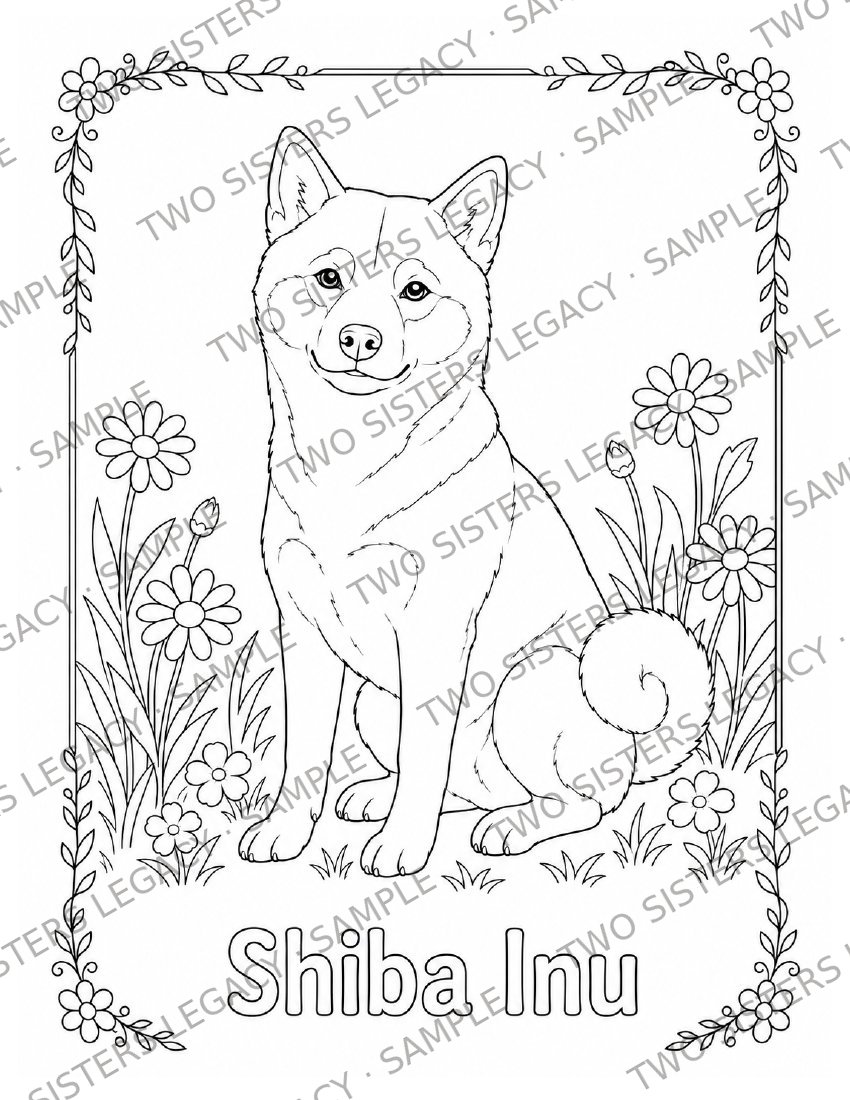 Shiba Inu Coloring Page cover