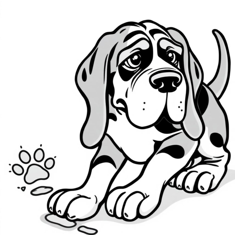 Bloodhound Coloring Page cover