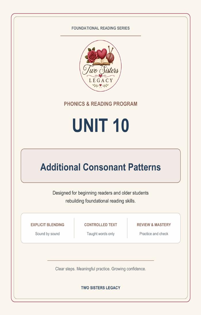 Reading Program Unit 10: Additional Consonant Patterns cover