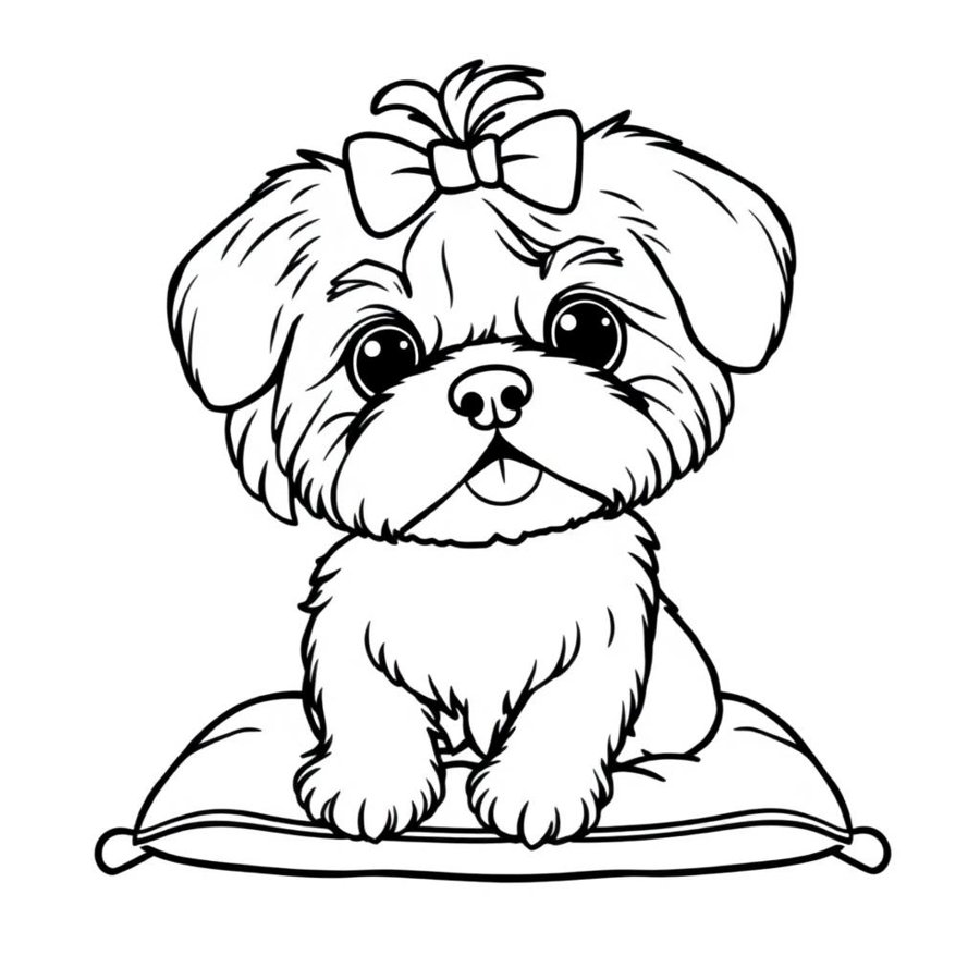 Shih Tzu Coloring Page cover