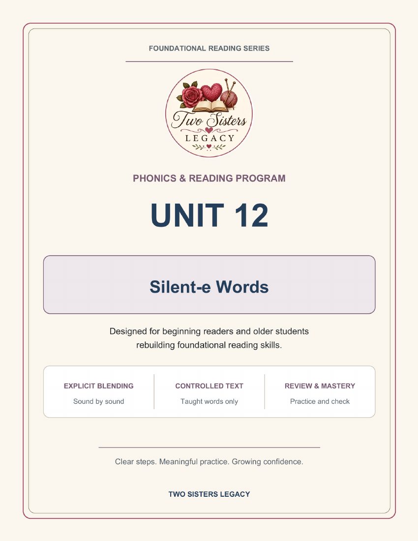 Reading Program Unit 12: Silent-e Words cover