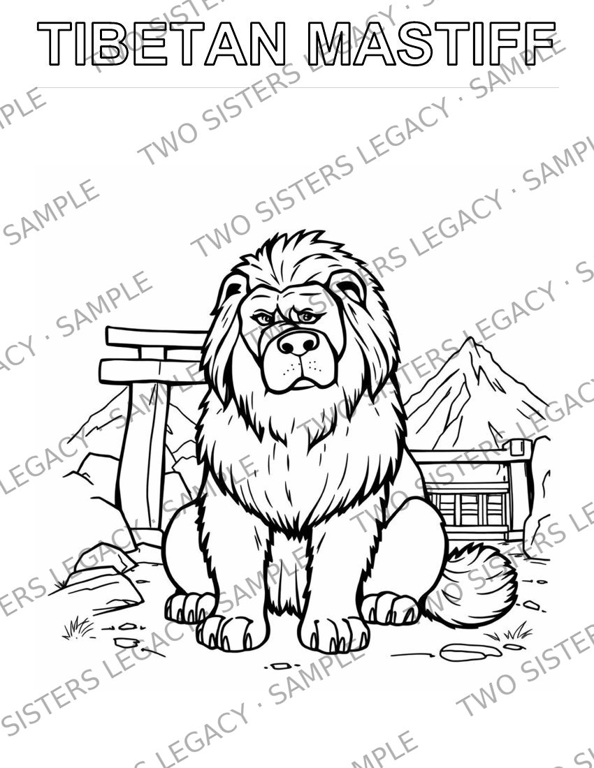 Tibetan Mastiff Coloring Page cover