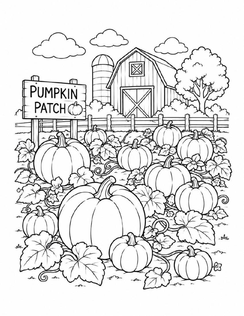 Farm Coloring Page 27 — Pumpkin Patch cover