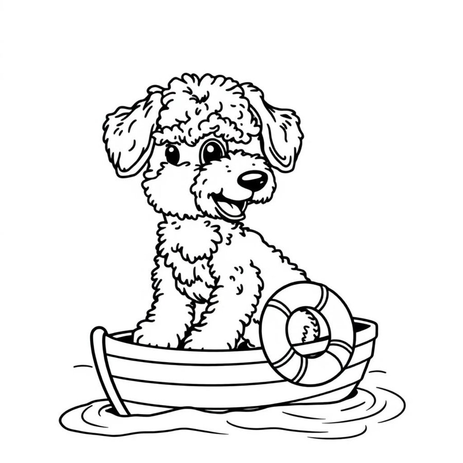 Portuguese Water Dog Coloring Page cover