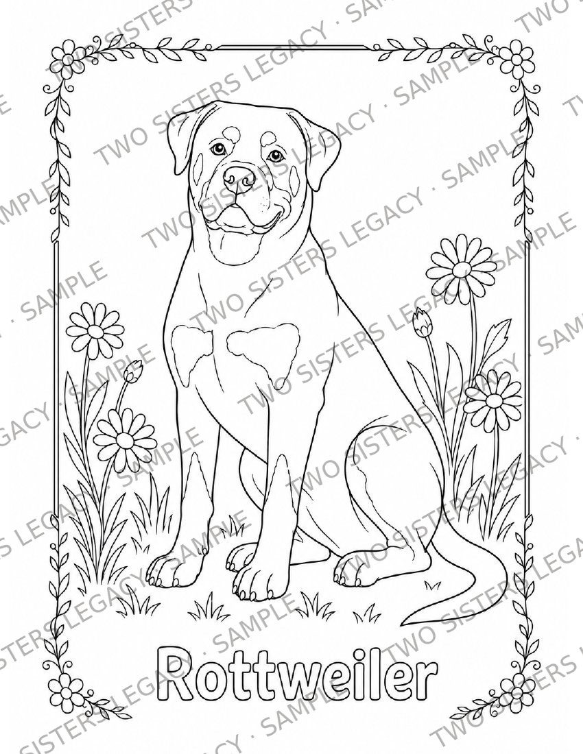 Rottweiler Coloring Page cover