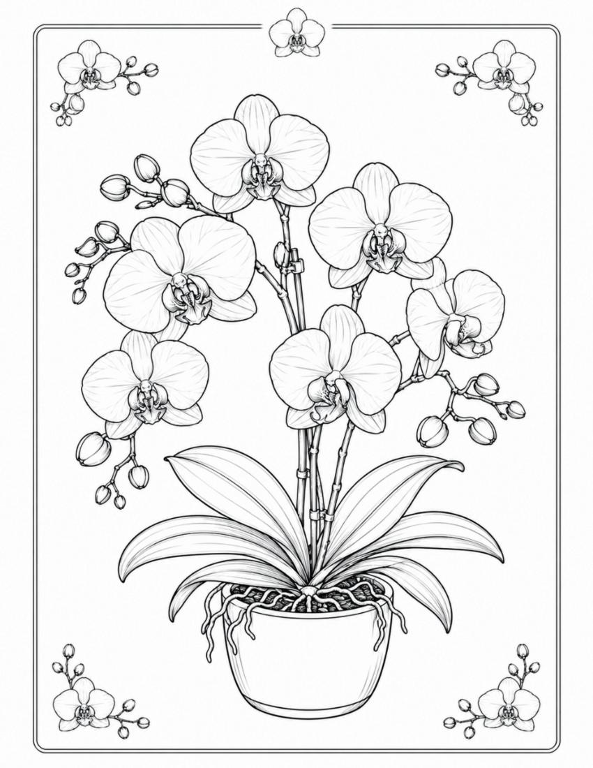 Orchid Coloring Page cover