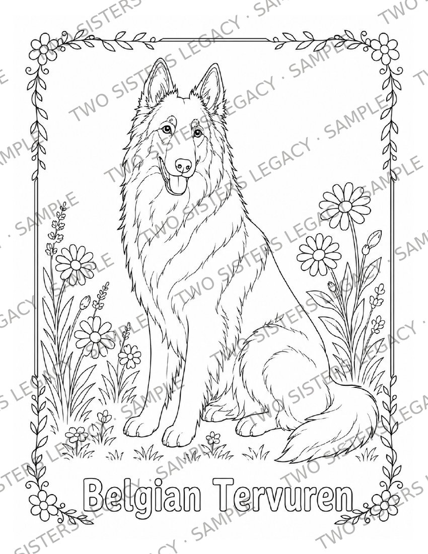 Belgian Tervuren Coloring Page cover