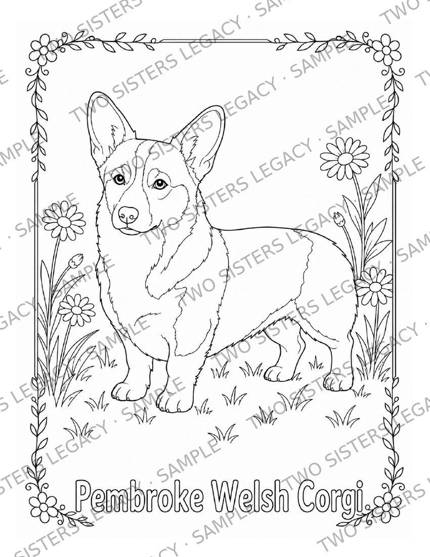 Corgi Coloring Page cover