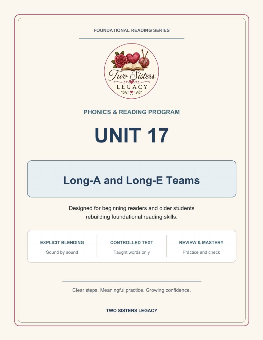 Reading Program Unit 17: Long-A and Long-E Teams cover