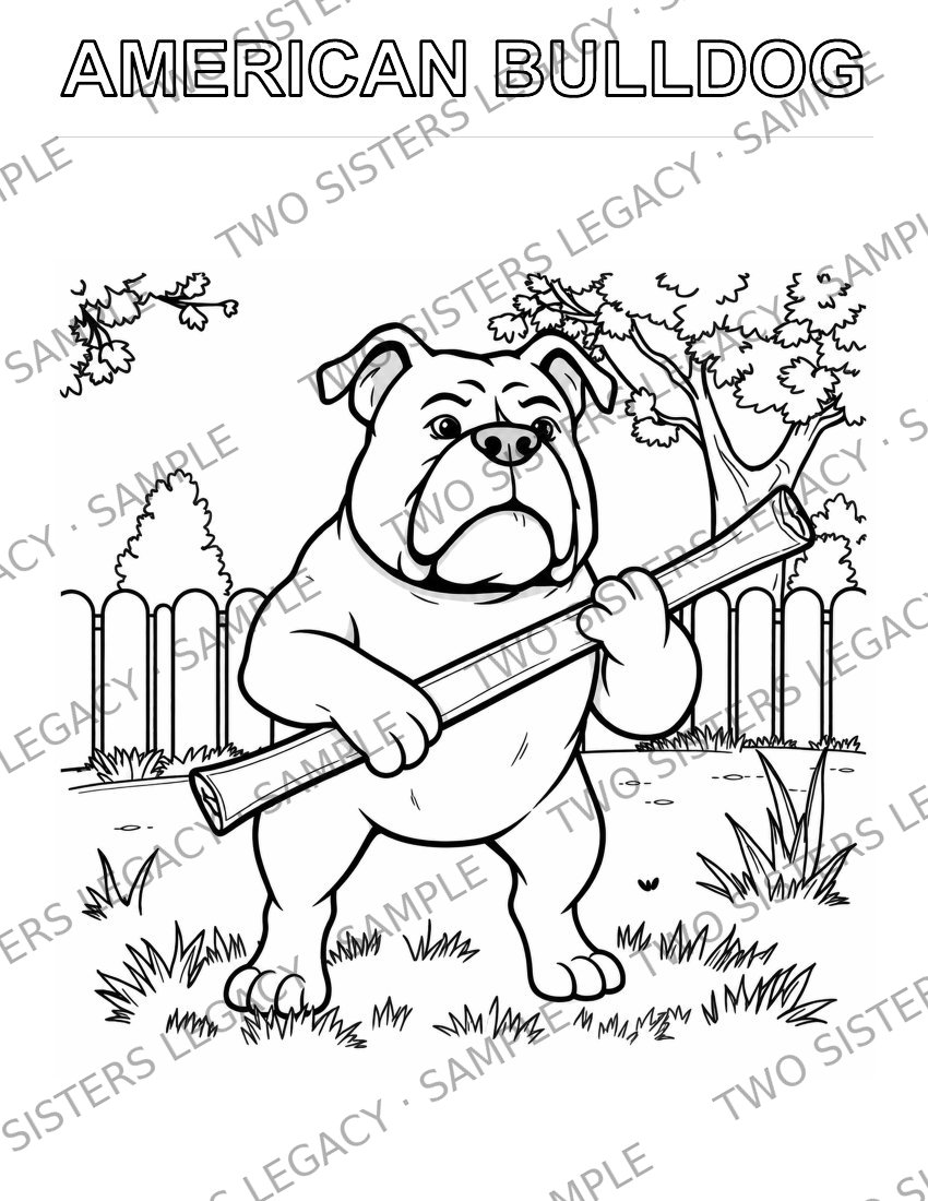 American Bulldog Coloring Page cover