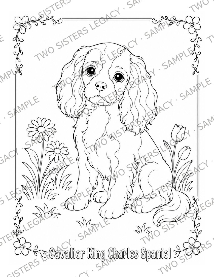 Cavalier Spaniel Coloring Page cover