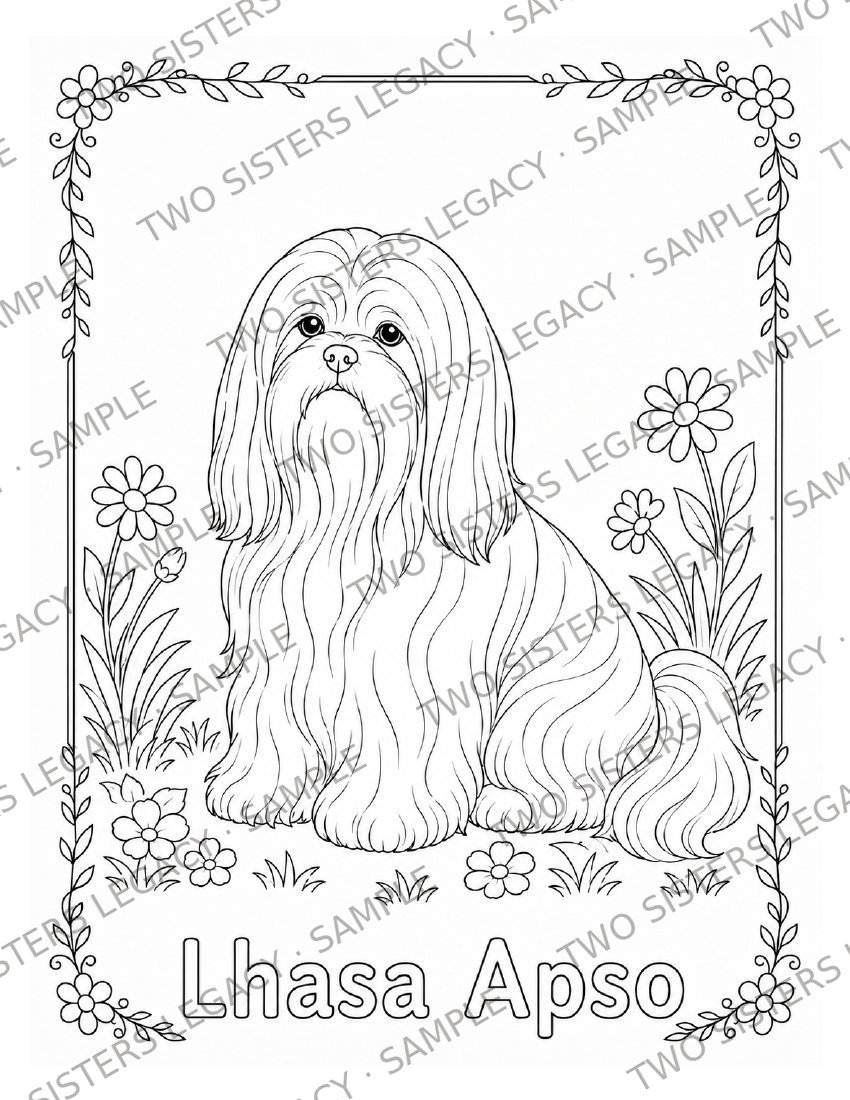 Lhasa Apso Coloring Page cover