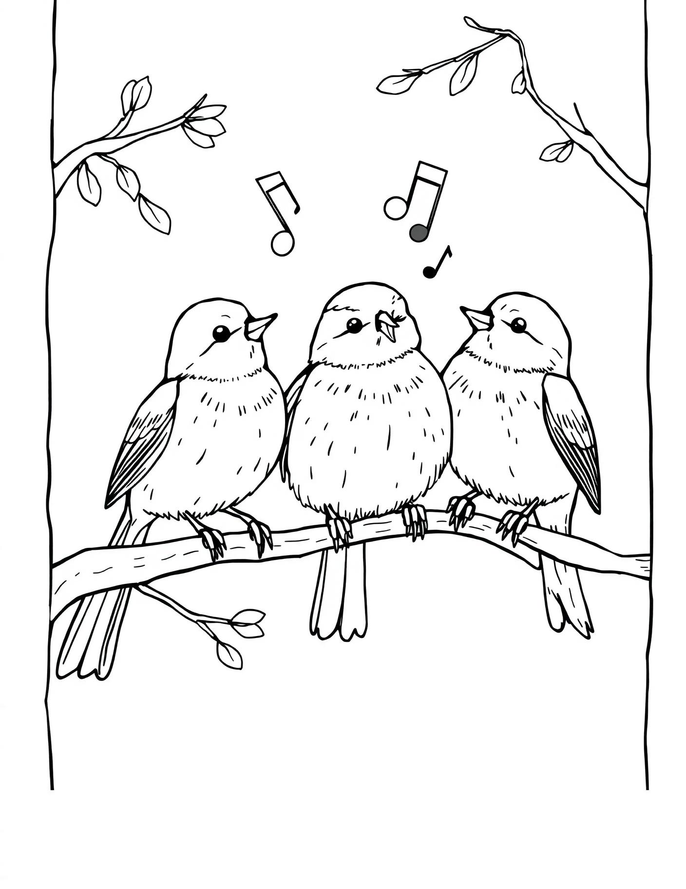 Chickadee Choir Coloring Page cover