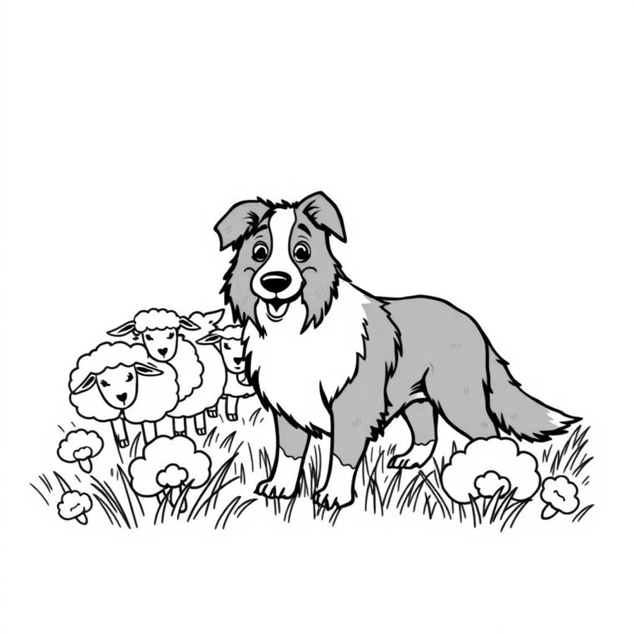 Border Collie Coloring Page cover