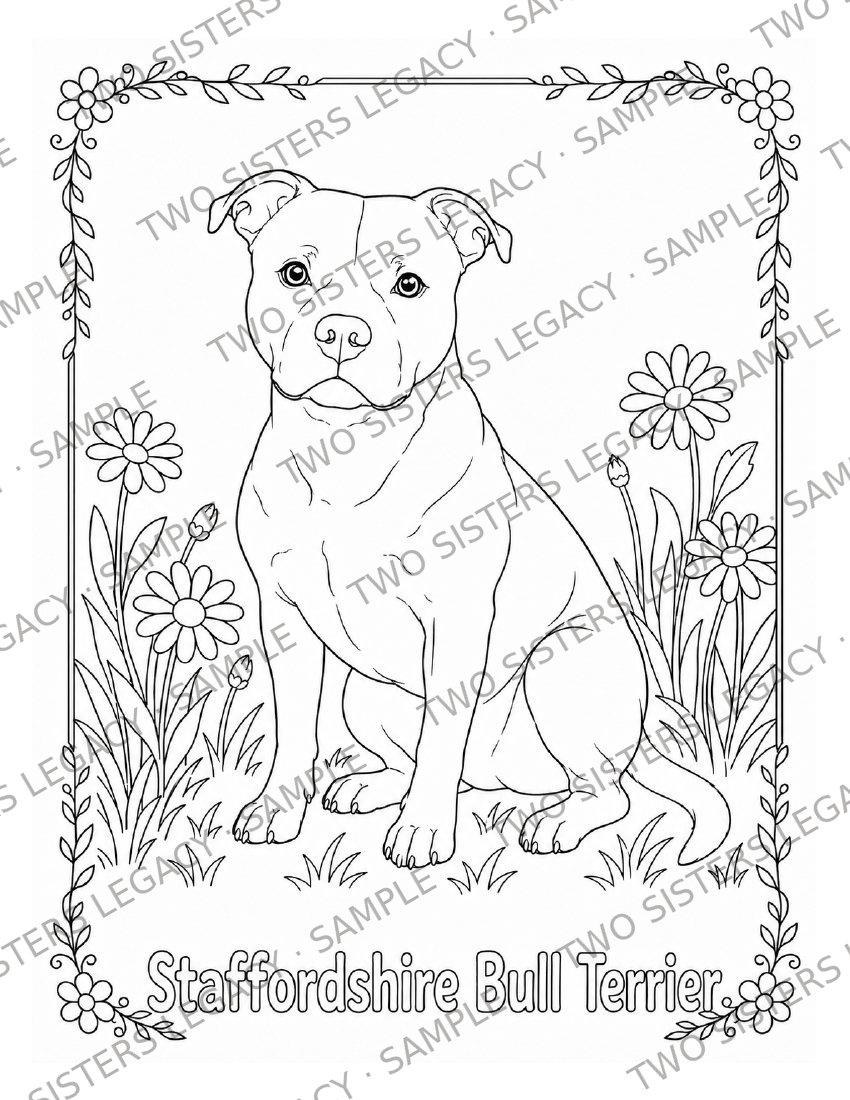 Staffie Coloring Page cover