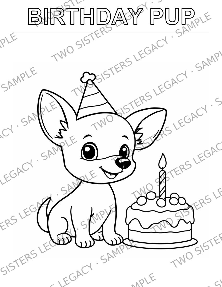 Birthday Pup Coloring Page cover
