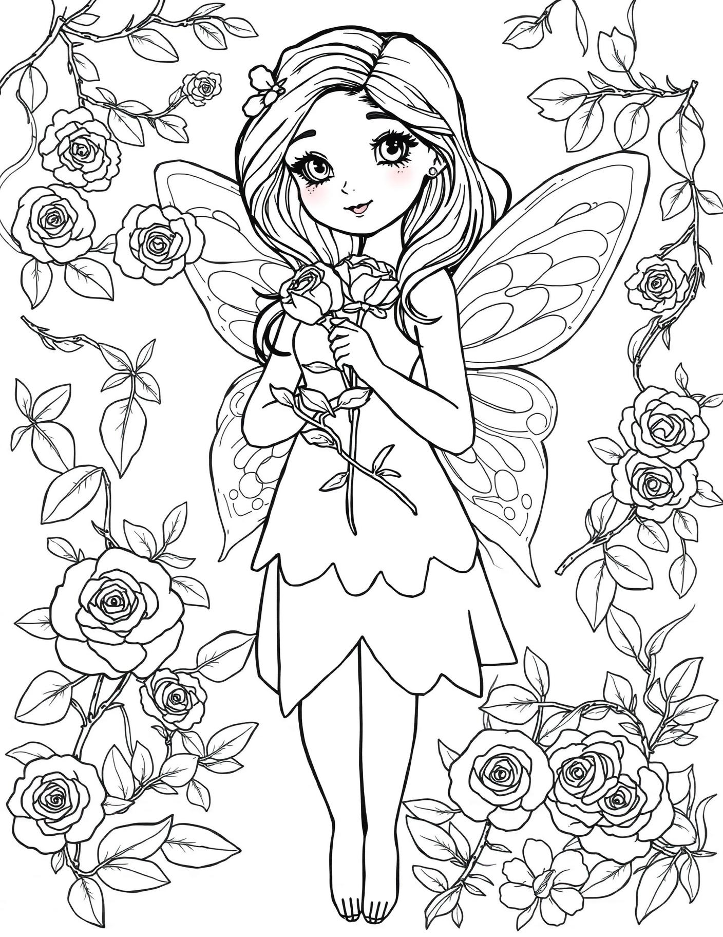 Rose Fairy Coloring Page cover