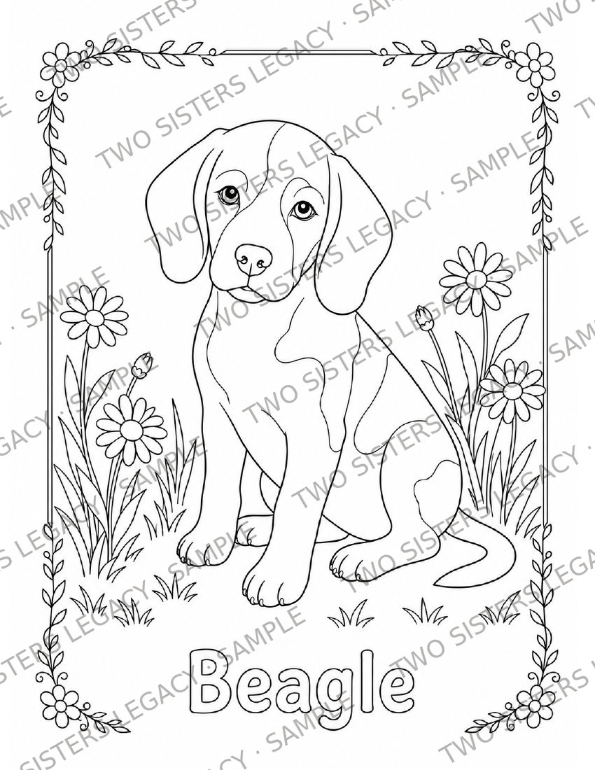 Beagle Coloring Page cover