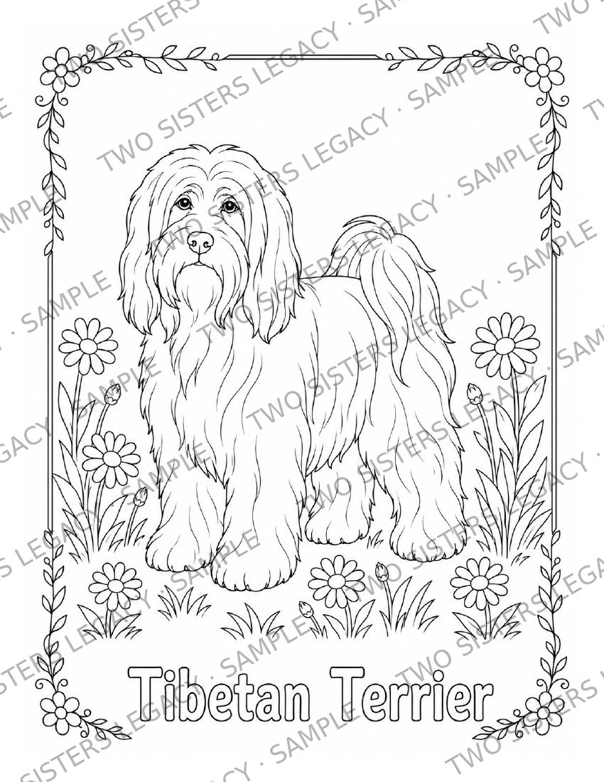 Tibetan Terrier Coloring Page cover