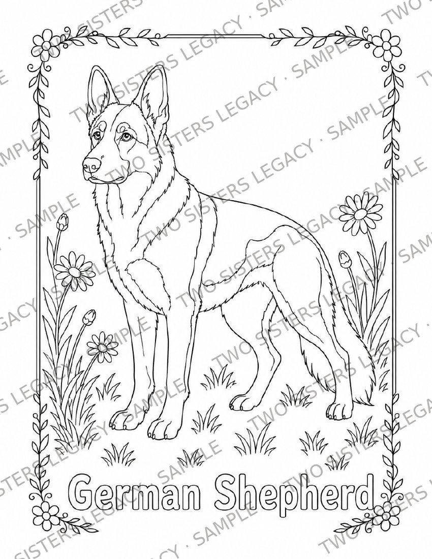 German Shepherd Coloring Page cover