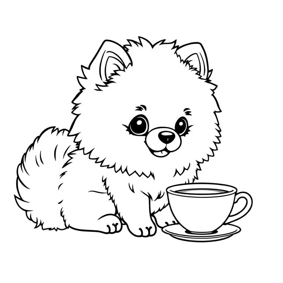 Pomeranian Coloring Page cover
