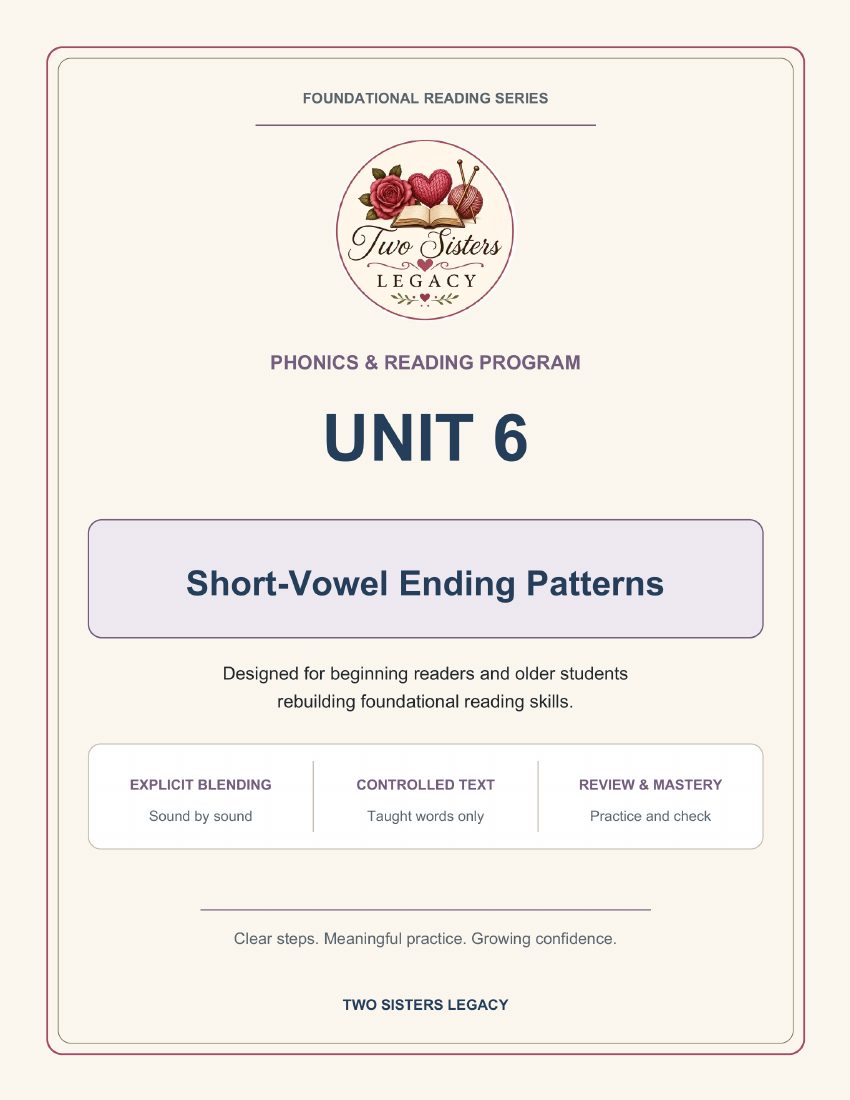 Reading Program Unit 6: Short-Vowel Ending Patterns cover