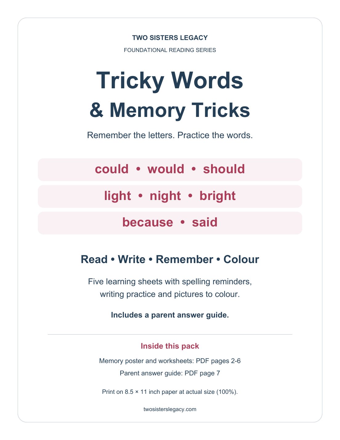 Tricky Words & Memory Tricks cover