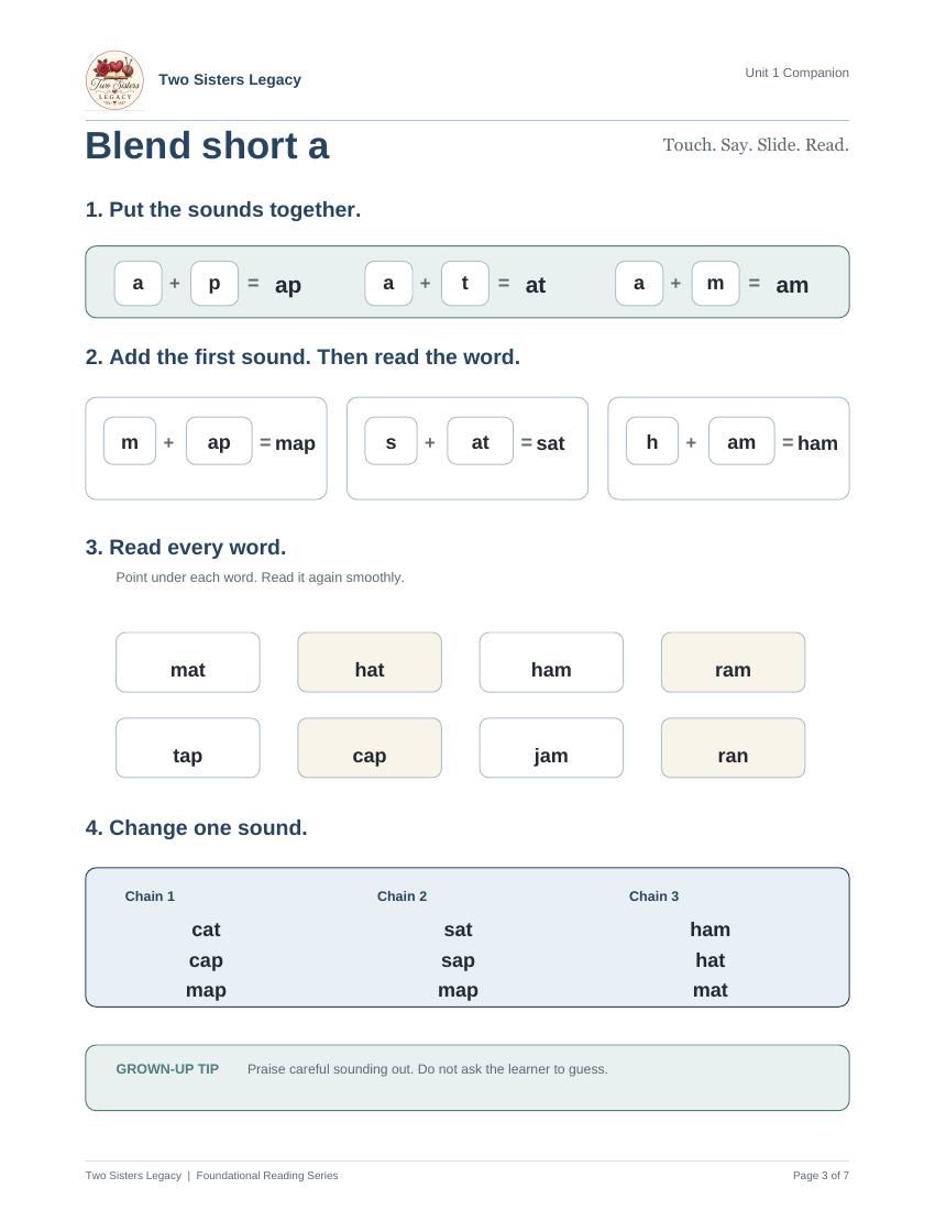 Free short-a practice pack worksheet preview 2