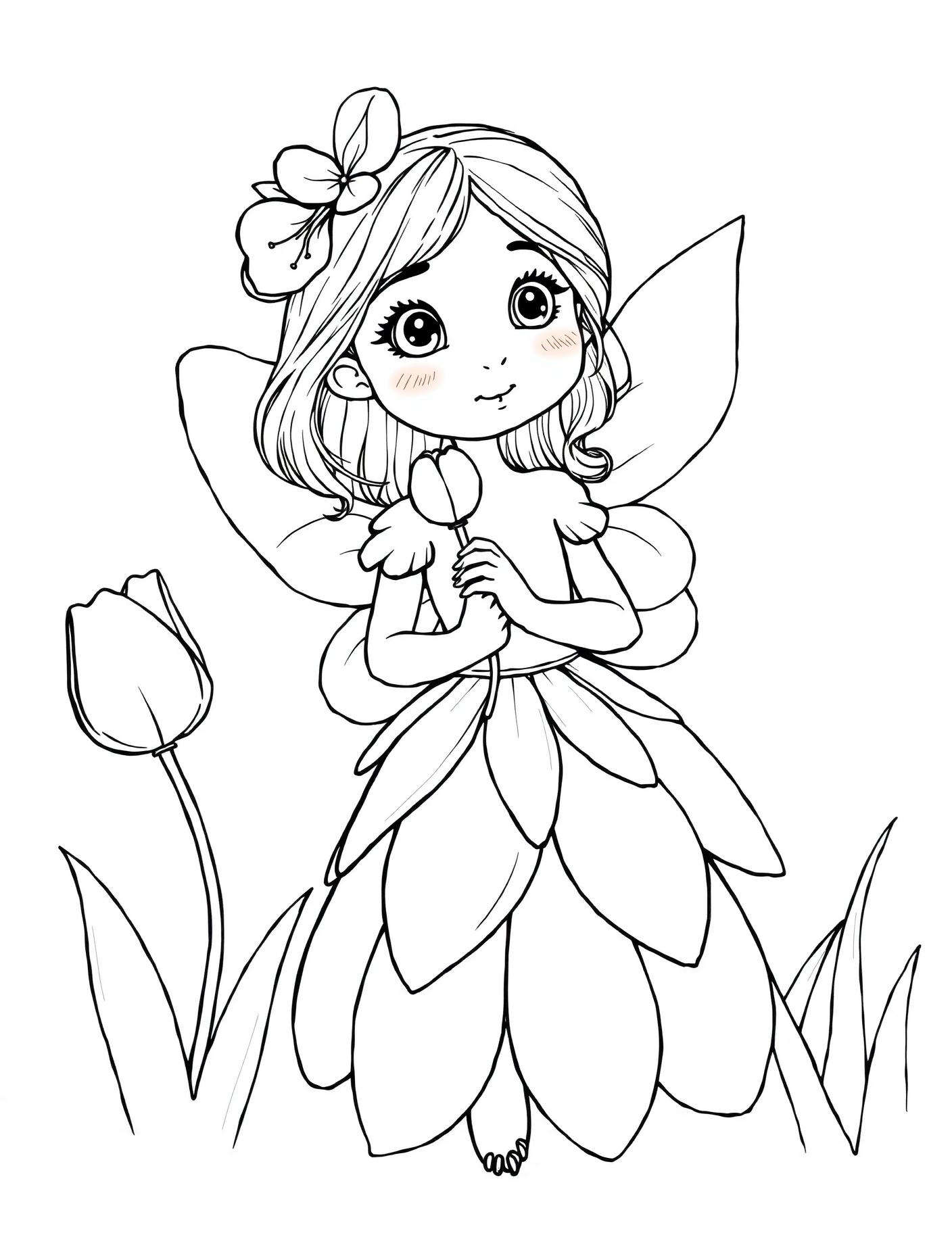 Tulip Fairy Coloring Page cover