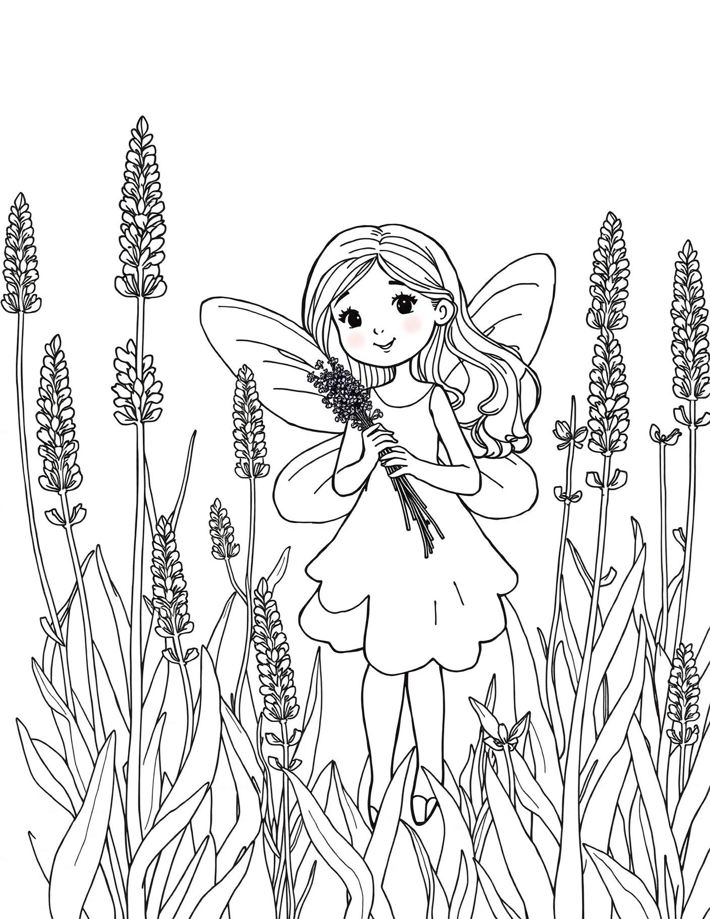 Lavender Fairy Coloring Page cover