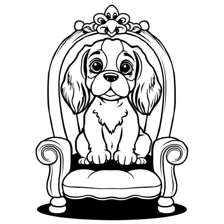 Cavalier Spaniel Coloring Page cover