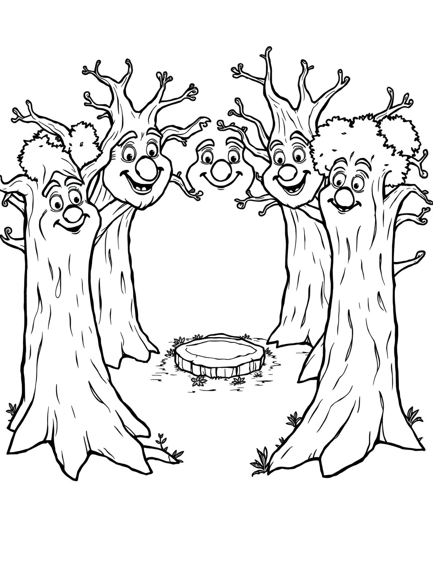 Talking Trees Circle Coloring Page cover