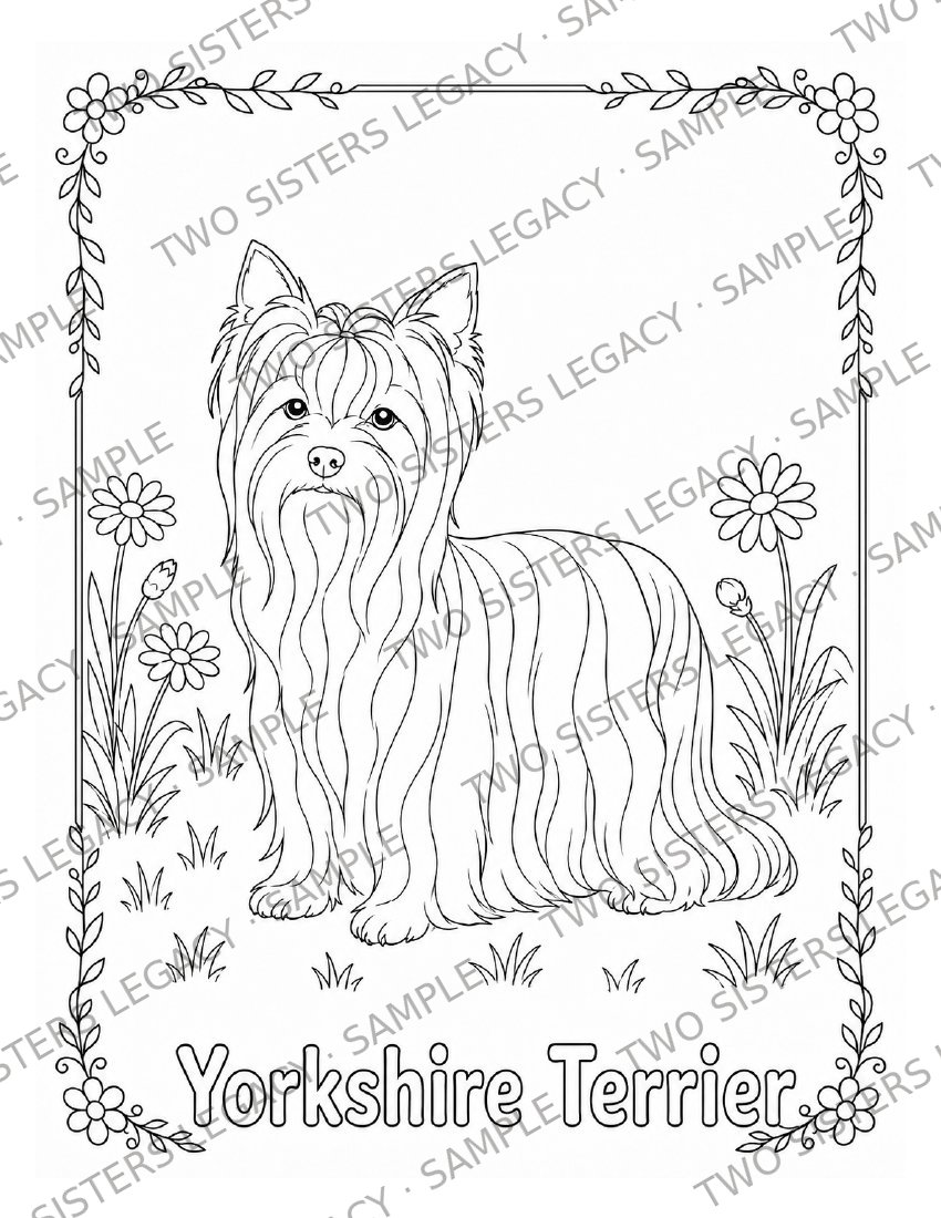 Yorkshire Terrier Coloring Page cover