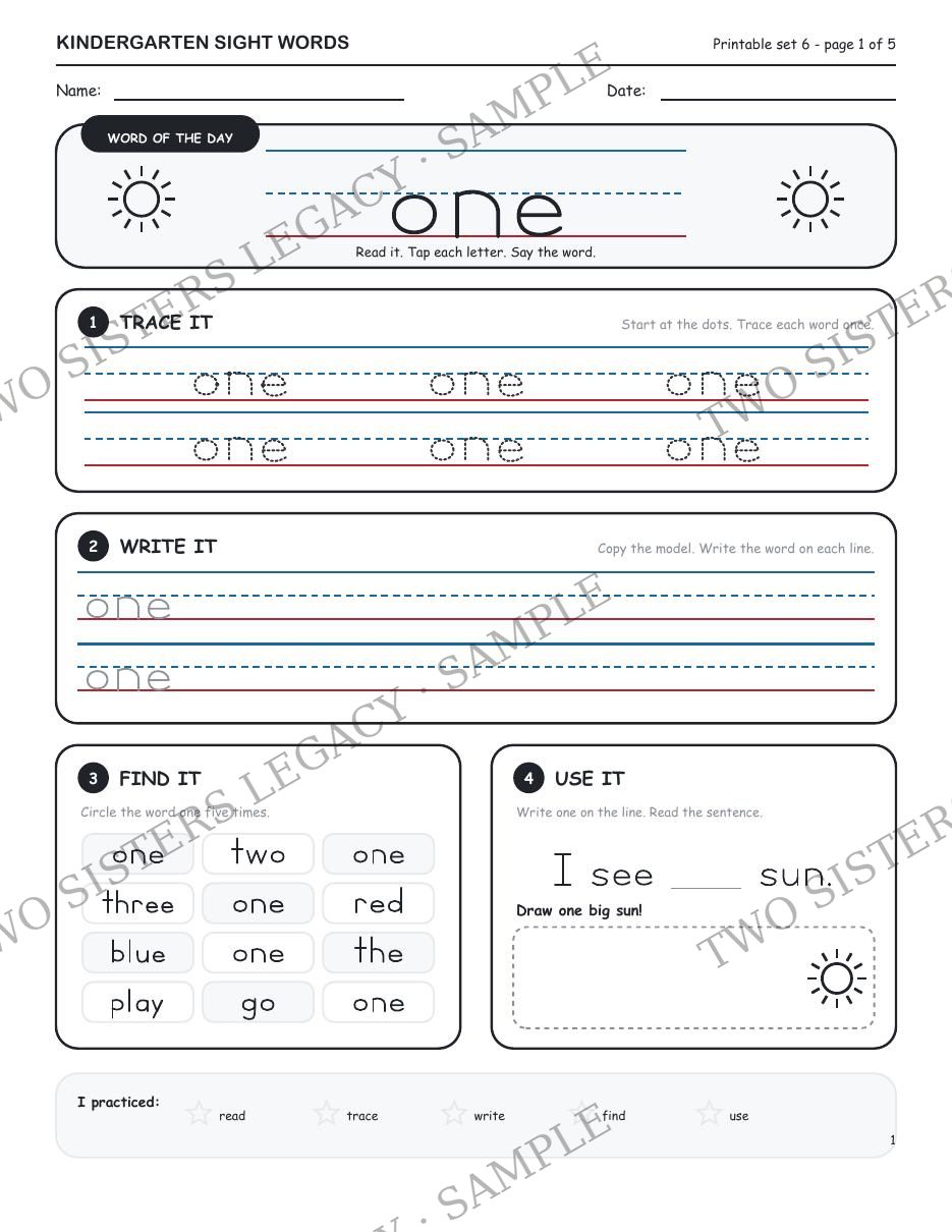 Pack 6 · Numbers and Colours cover