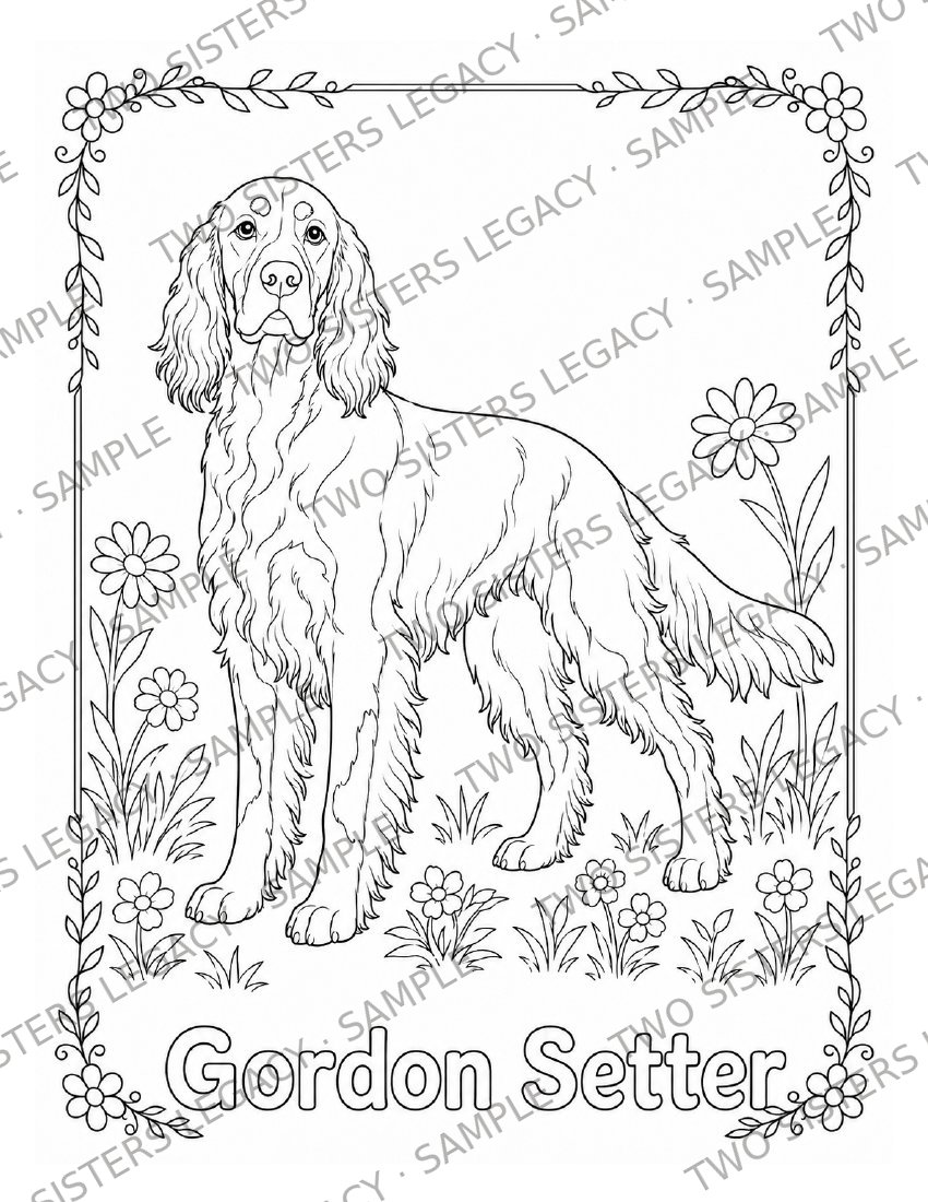 Gordon Setter Coloring Page cover