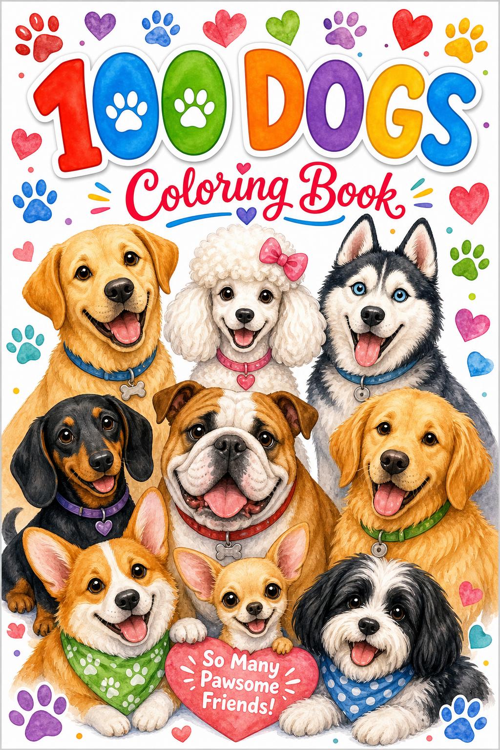 100 Dogs Coloring Book cover