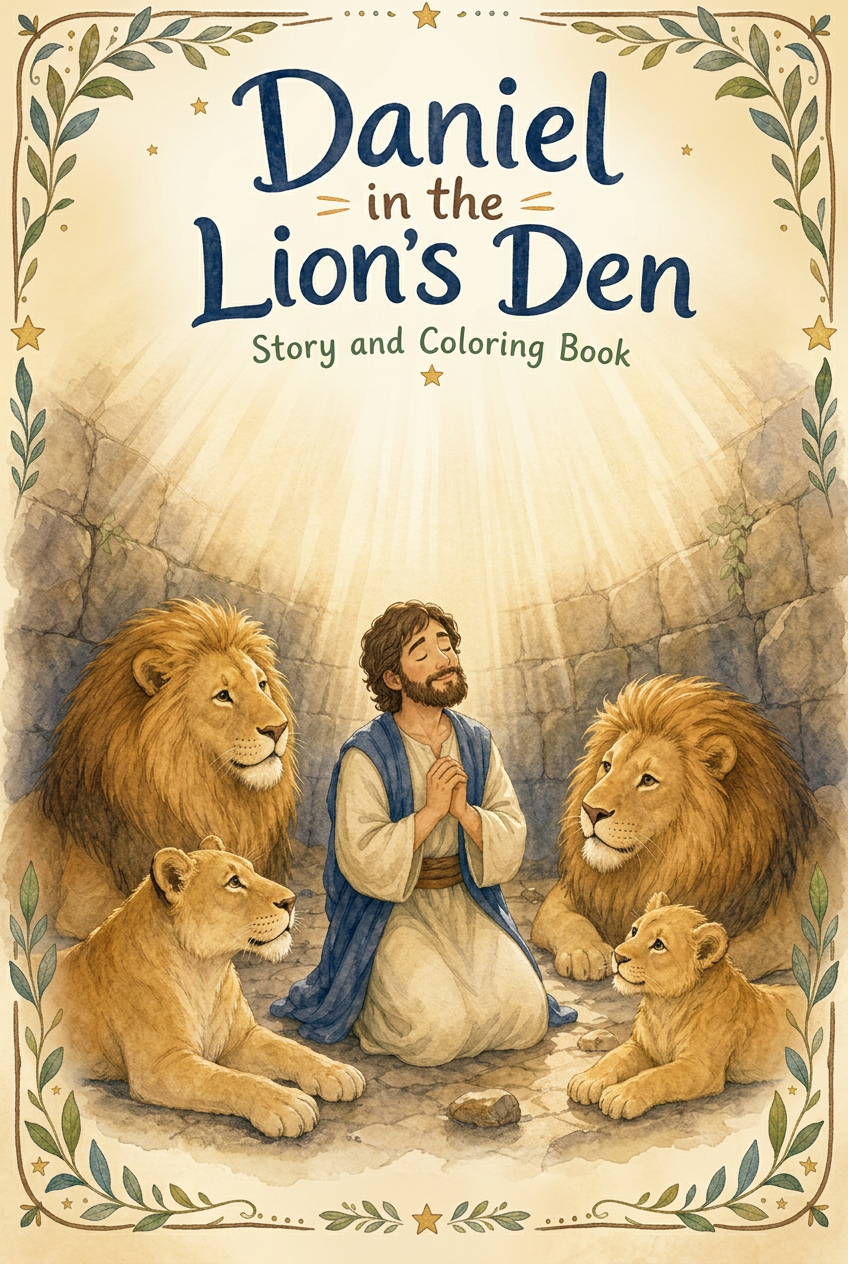 Daniel in the Lion's Den Story and Coloring Book cover